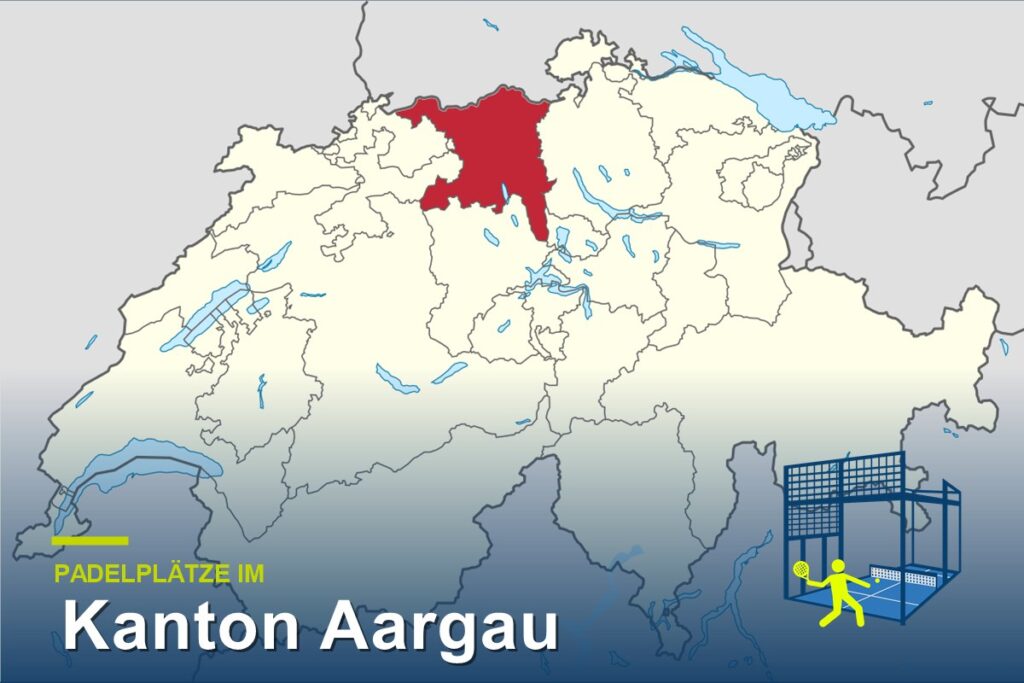Padelplätze im Kanton Aargau – Karte der Schweiz