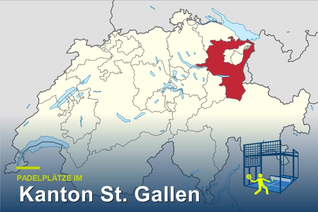 Padelplätze im Kanton St. Gallen – Karte der Schweiz